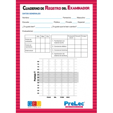 PreLec: Hojas de registro para el profesor y hojas de trabajo del alumno