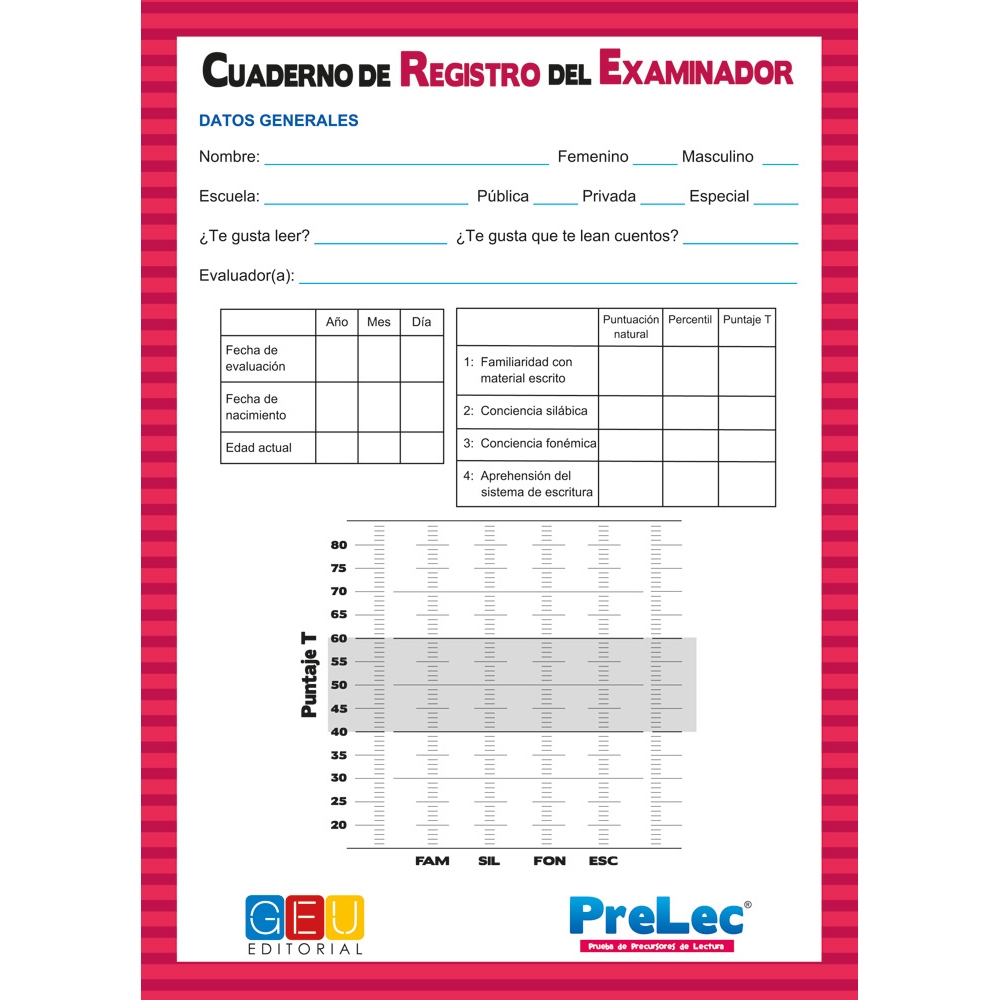 PreLec: Hojas de registro para el profesor y hojas de trabajo del alumno