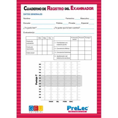 PreLec: Hojas de registro para el profesor y hojas de trabajo del alumno