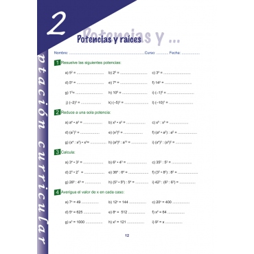 Matemáticas 1-2. Educación Secundaria. Adaptación curricular. Material completo 2