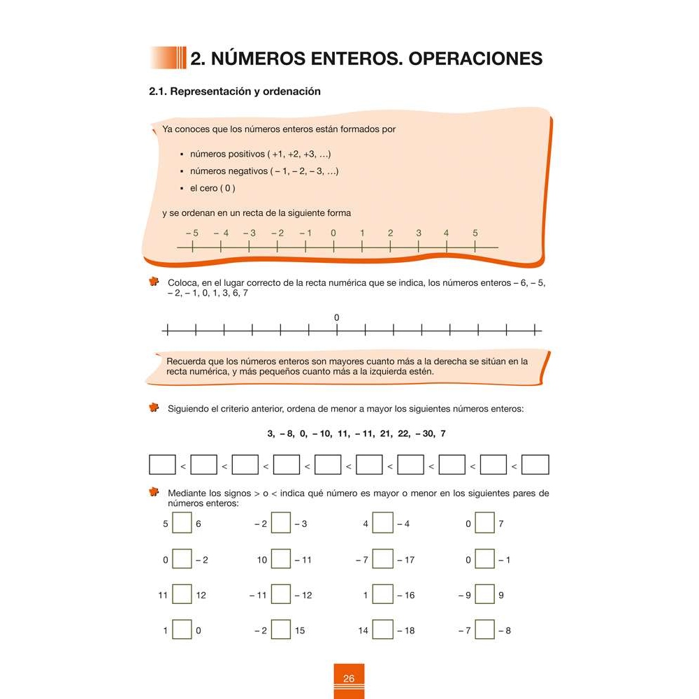 Cuaderno de aprendizaje y refuerzo 2.1: Números