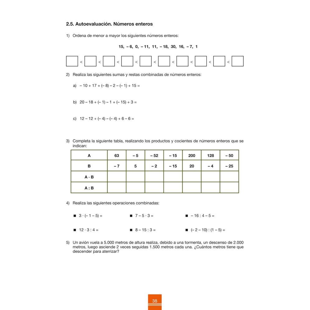 Cuaderno de aprendizaje y refuerzo 2.1: Números