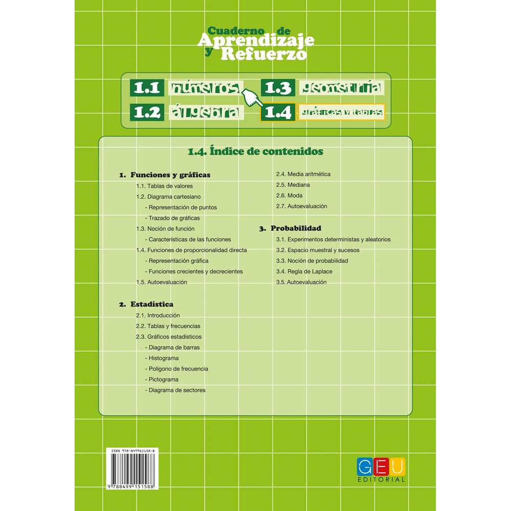 Cuaderno de aprendizaje y refuerzo 1.4: Gráficas y tablas
