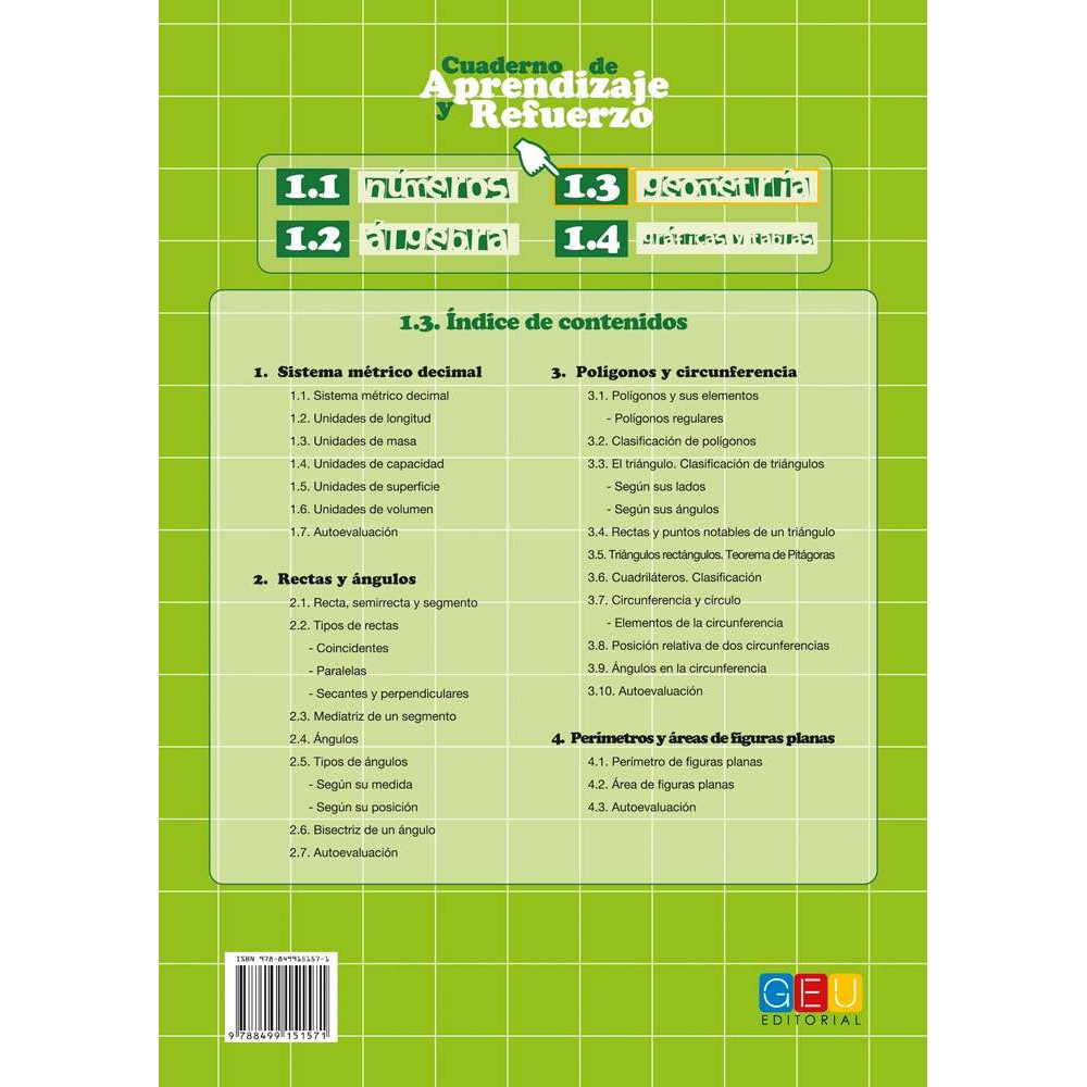 Cuaderno de aprendizaje y refuerzo 1.3: Geometría