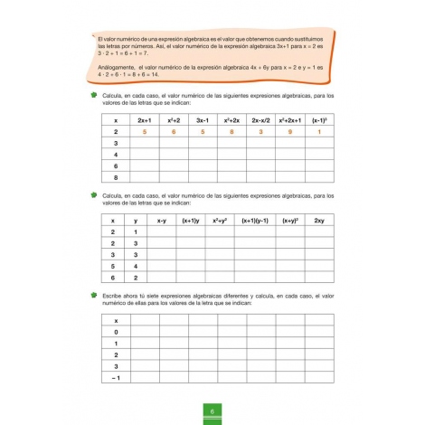 Cuaderno de aprendizaje y refuerzo 1.2: Álgebra