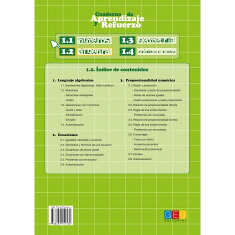 Cuaderno de aprendizaje y refuerzo 1.2: Álgebra