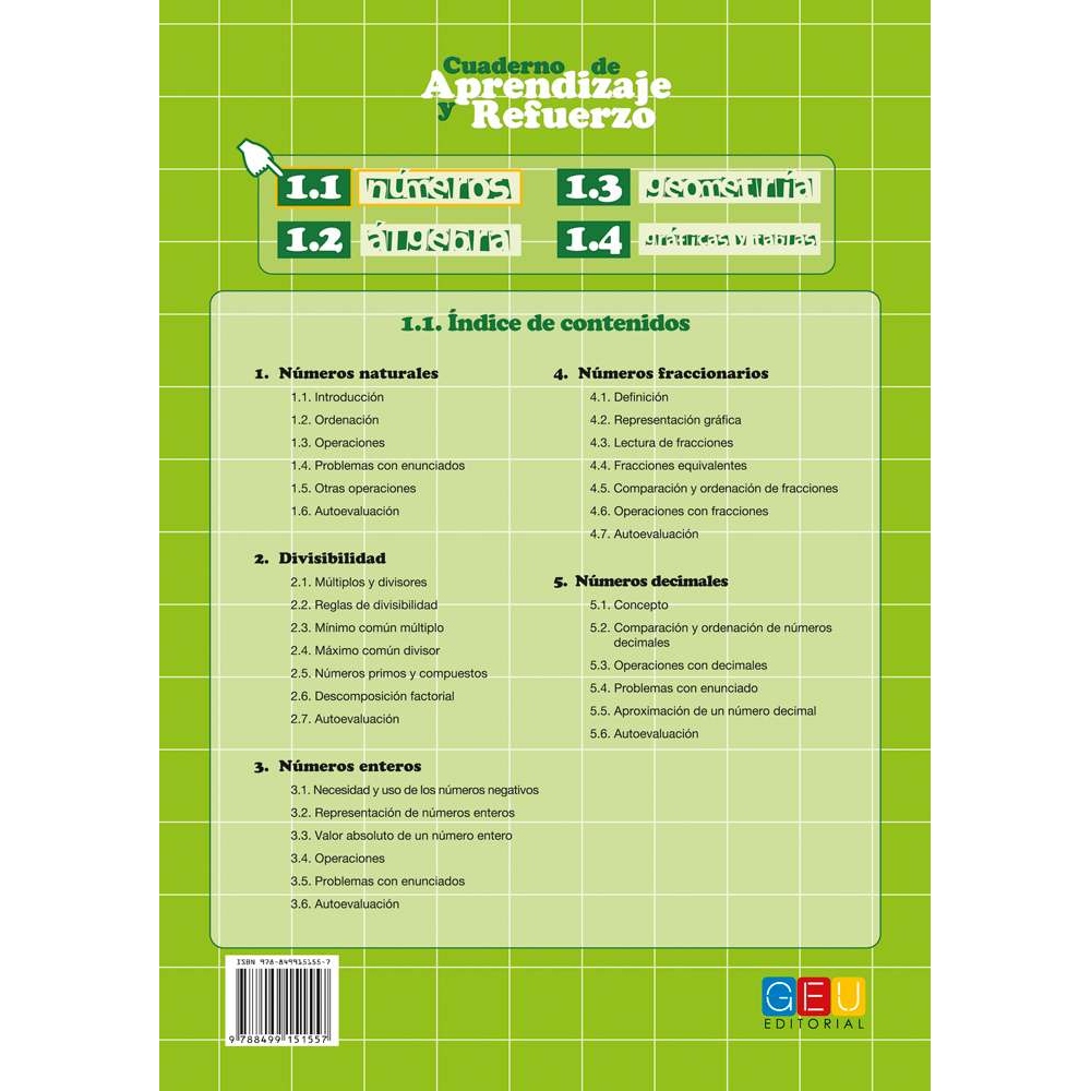 Cuaderno de aprendizaje y refuerzo 1.1: Números