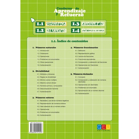 Cuaderno de aprendizaje y refuerzo 1.1: Números