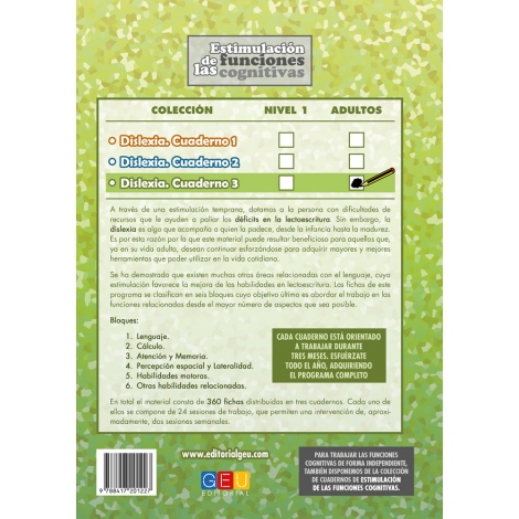 Dislexia. Cuaderno 3 · Adultos