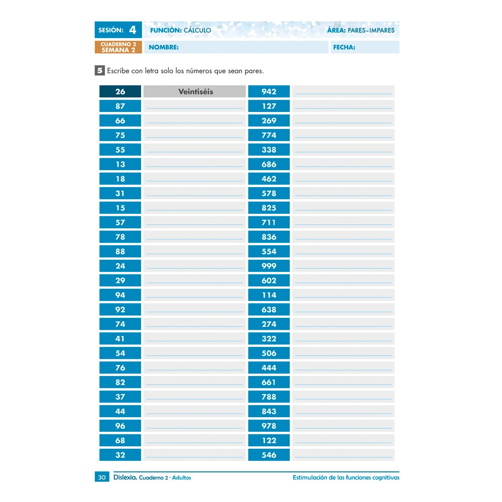Dislexia. Cuaderno 2 · Adultos