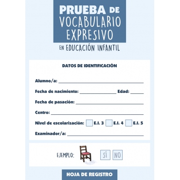 Prueba de vocabulario expresivo · 25 hojas de registro