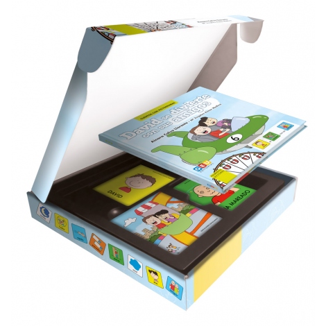 David se divierte con sus amigos · Cuento con pictogramas