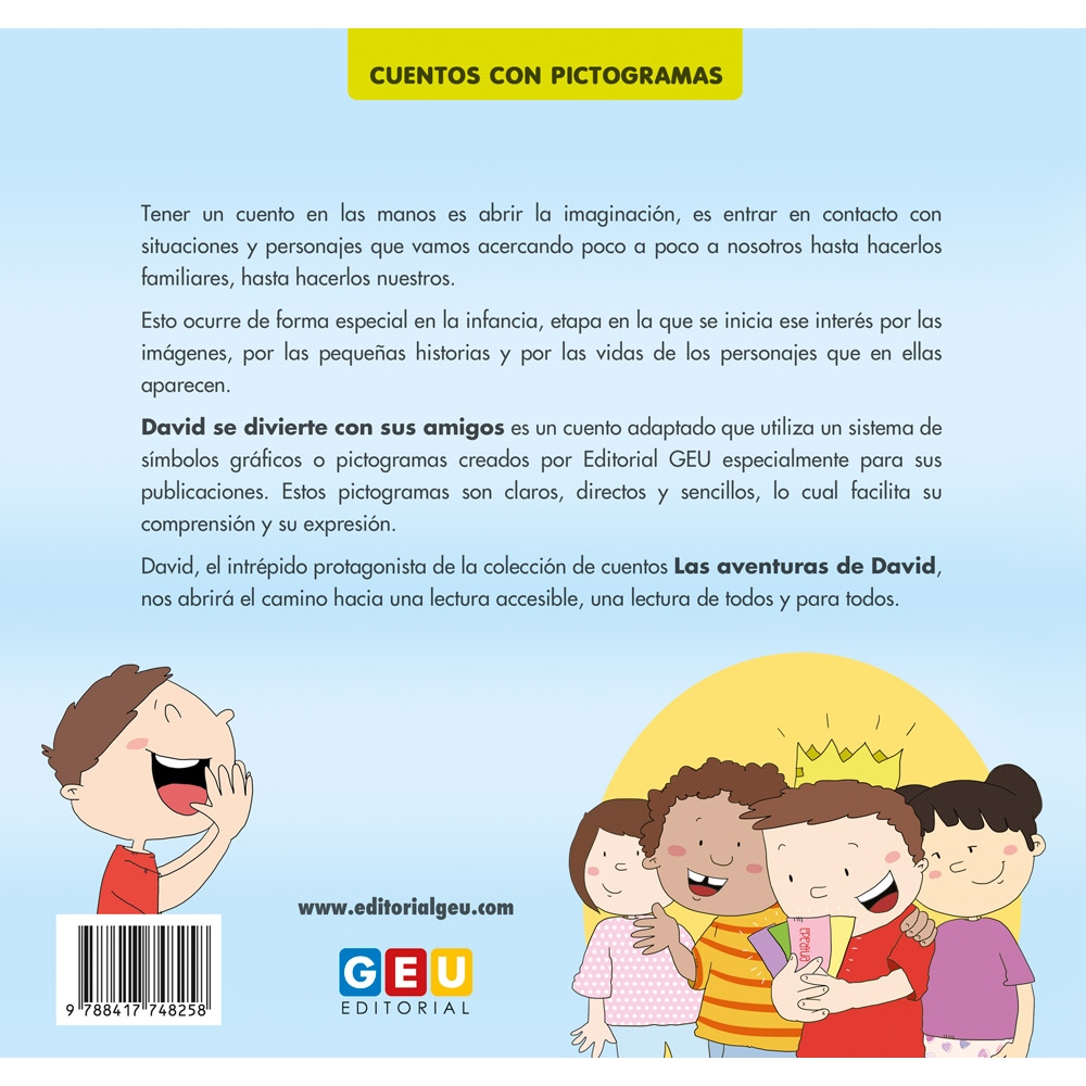 David se divierte con sus amigos · Cuento con pictogramas