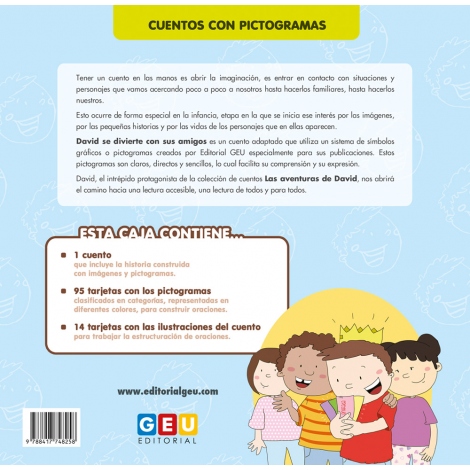 David se divierte con sus amigos · Cuento con pictogramas