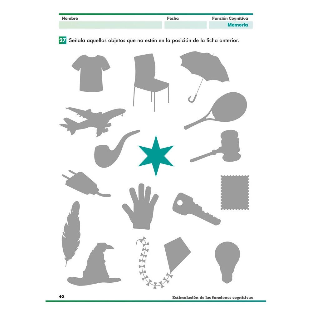 Estimulación de las funciones cognitivas. Nivel adultos. Cuaderno 5: Memoria