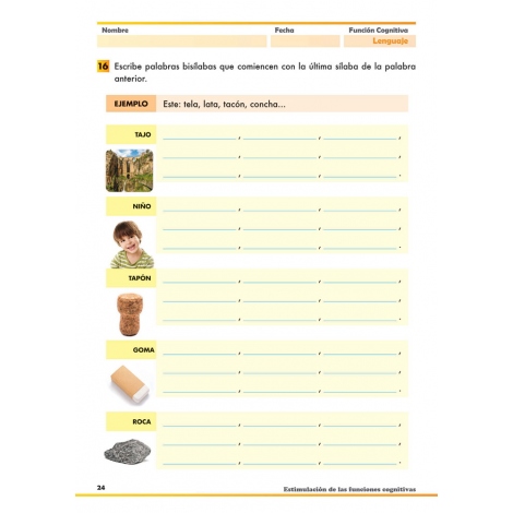 Estimulación de las funciones cognitivas. Nivel adultos. Cuaderno 1: Lenguaje Estimulación de las funciones cognitivas. Nivel adultos. Cuaderno 1: Lenguaje