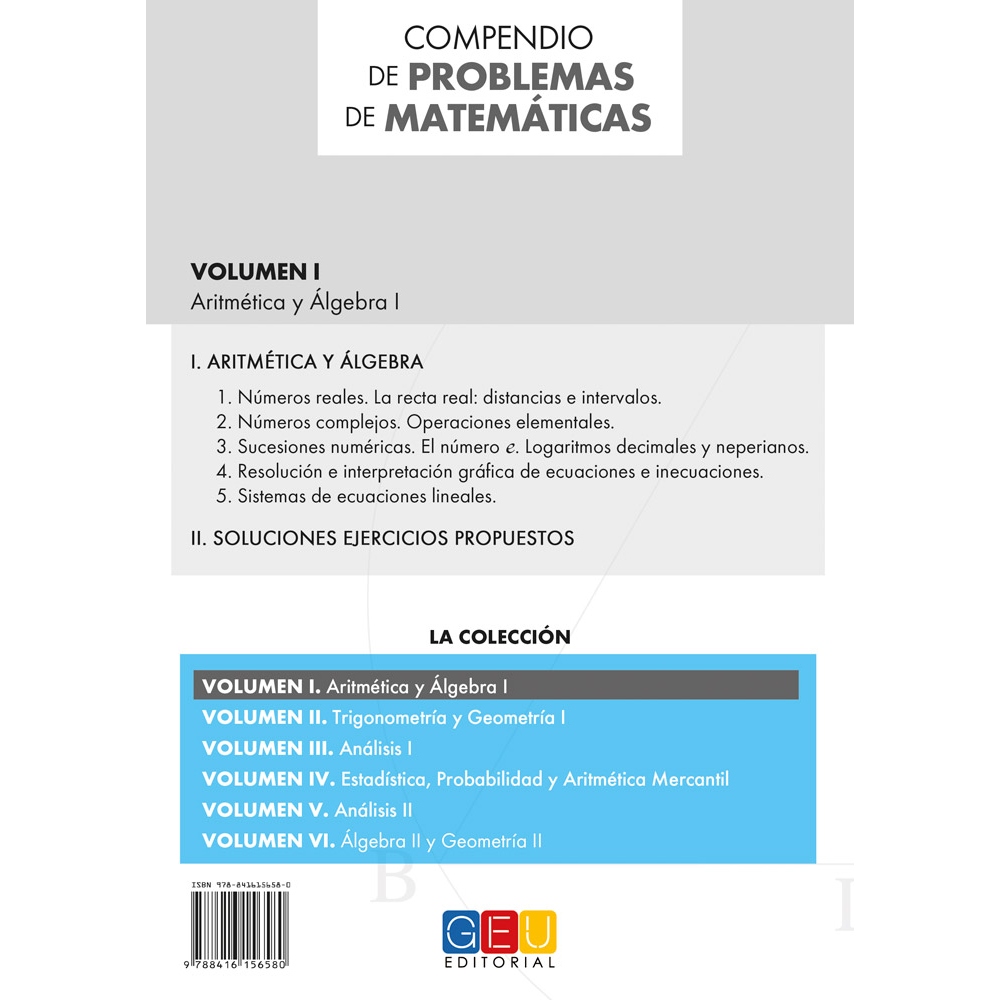 Compendio de problemas de matemáticas I. Aritmética y álgebra I · Bachillerato