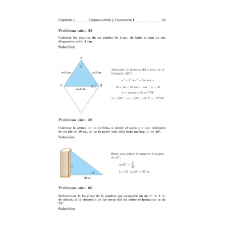 Compendio de problemas de matemáticas II. Trigonometría y geometría I · Bachillerato
