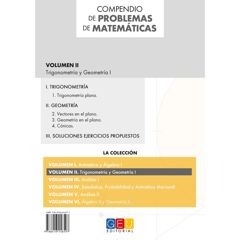 Compendio de problemas de matemáticas II. Trigonometría y geometría I · Bachillerato