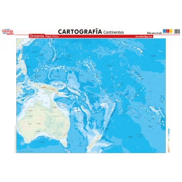 Mapa de Oceania. Físico