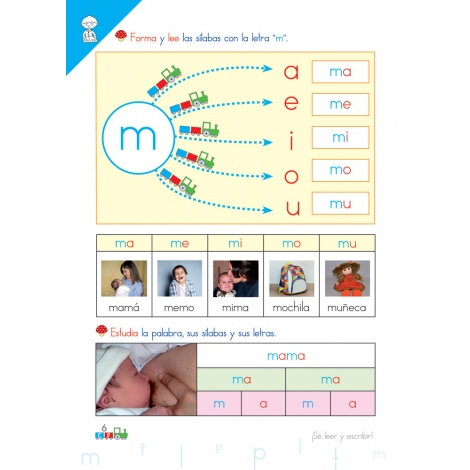 Cono-fonos 3: ¡Sé leer y escribir! Cuaderno 2: Consonantes m, l, p, t