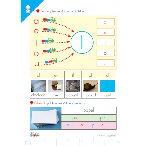 Cono-fonos 3: ¡Sé leer y escribir! Cuaderno 2: Consonantes m, l, p, t