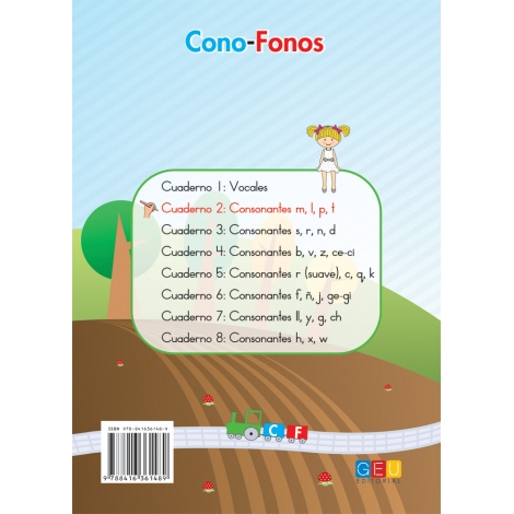 Cono-fonos 3: ¡Sé leer y escribir! Cuaderno 2: Consonantes m, l, p, t