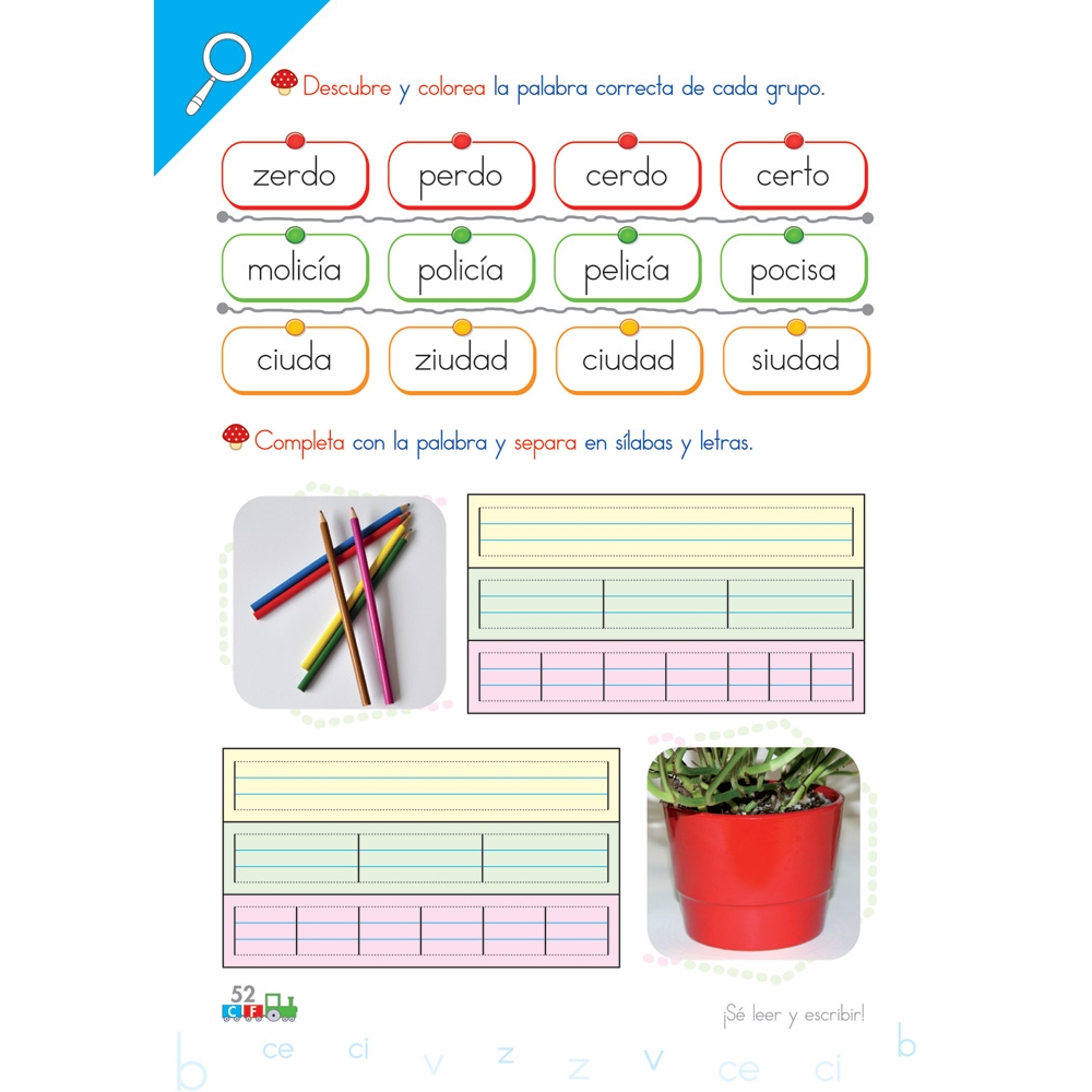 Cono-fonos 3: ¡Sé leer y escribir! Cuaderno 4: Consonantes b, v, z, ce-ci