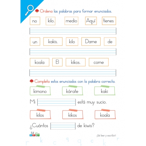 Cono-fonos 3: ¡Sé leer y escribir! Cuaderno 5: Consonantes r, c, q, k