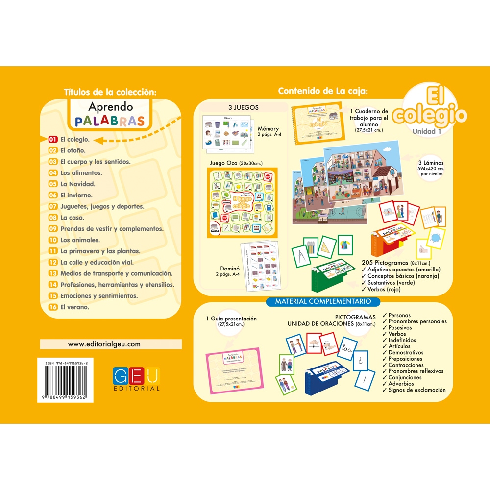 Aprendo palabras. Unidad 1: El colegio