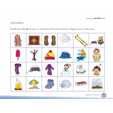 Aprendo palabras. Unidad 6: El invierno