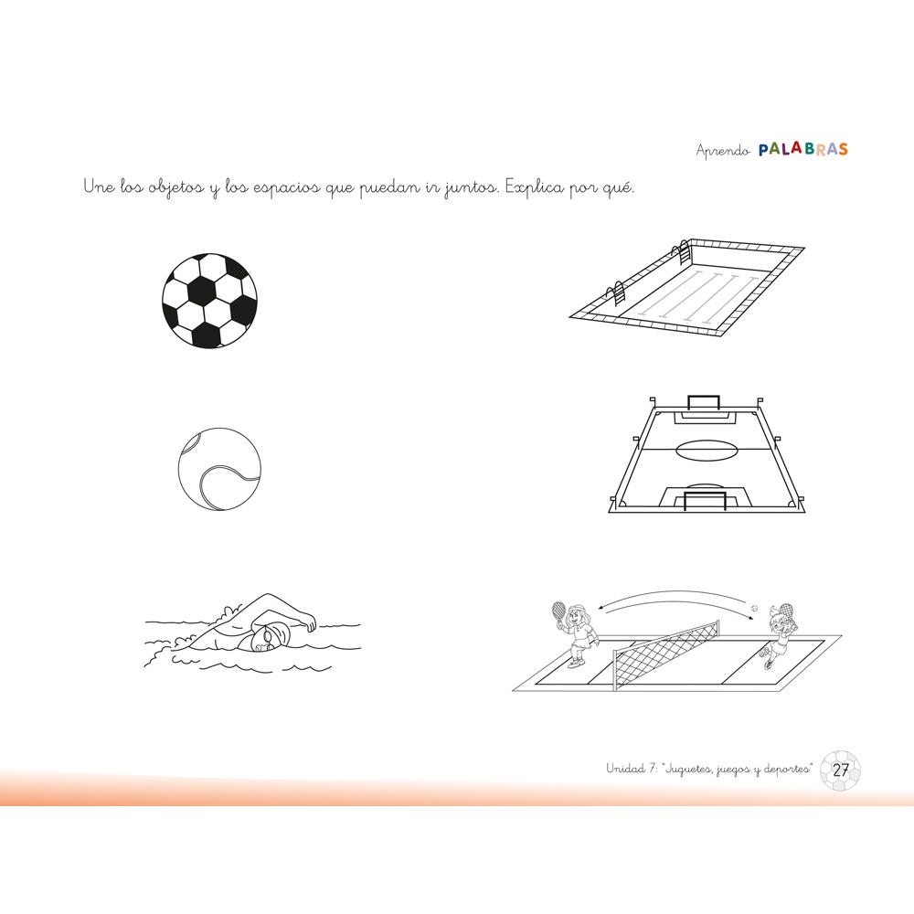 Aprendo palabras. Unidad 7: Juguetes, juegos y deportes