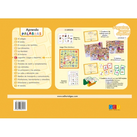 Aprendo palabras. Unidad 7: Juguetes, juegos y deportes