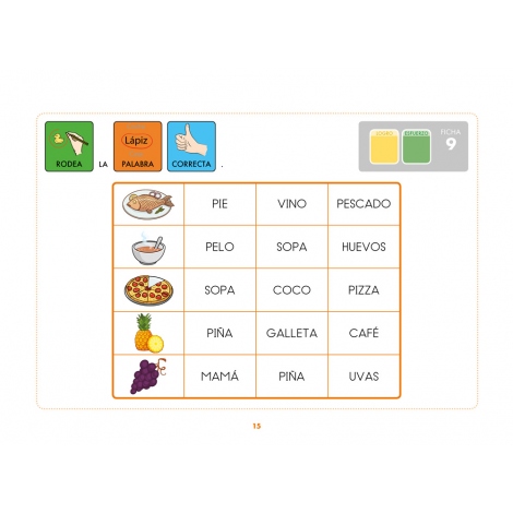 Método de lectoescritura visual 3: Los alimentos 1