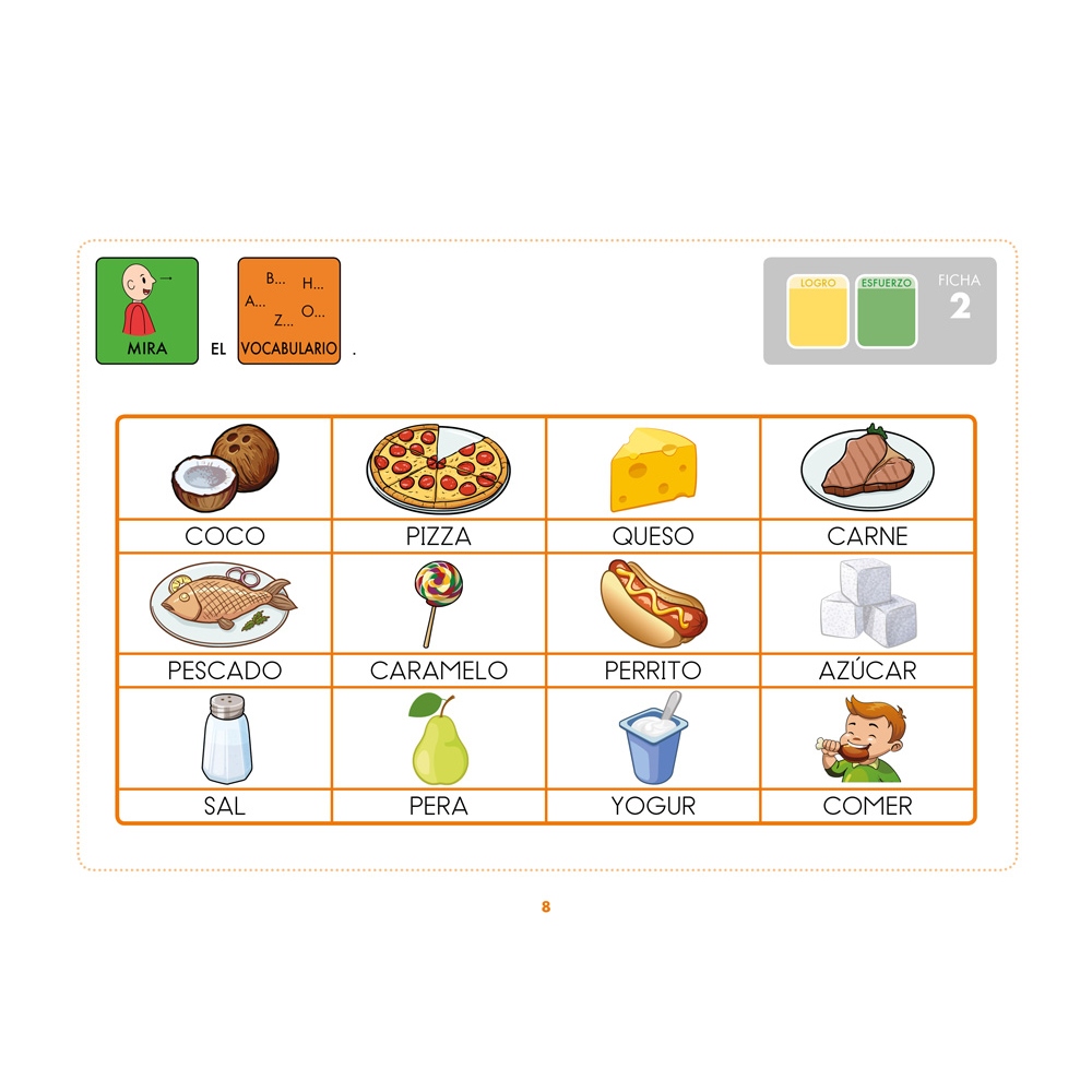 Método de lectoescritura visual 3: Los alimentos 1