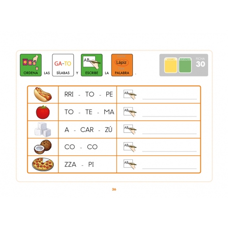 Método de lectoescritura visual 3: Los alimentos 1