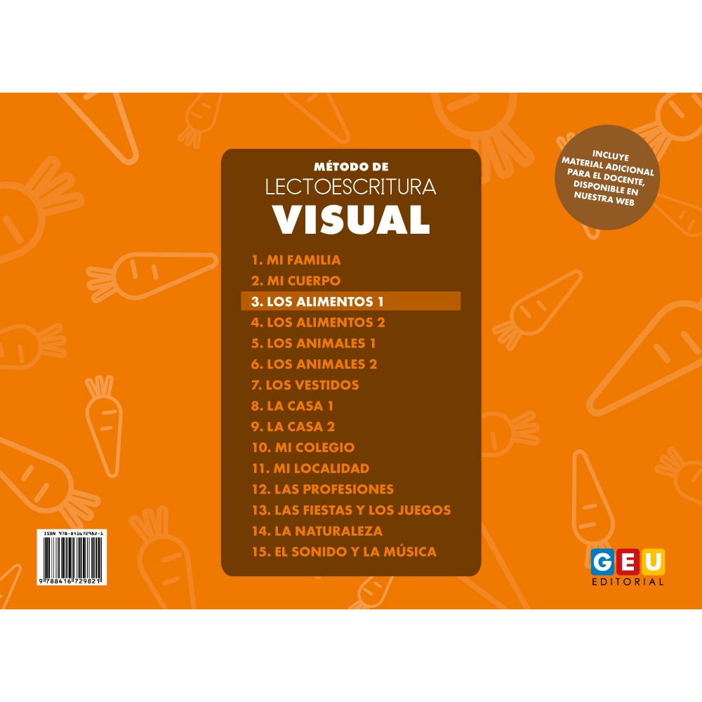 Método de lectoescritura visual 3: Los alimentos 1