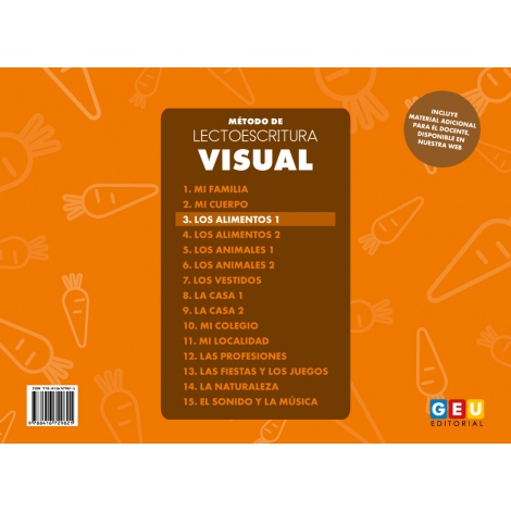 Método de lectoescritura visual 3: Los alimentos 1