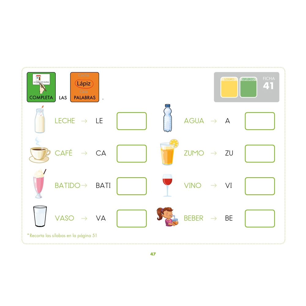 Método de lectoescritura visual 4: Los alimentos 2