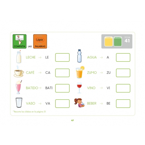 Método de lectoescritura visual 4: Los alimentos 2