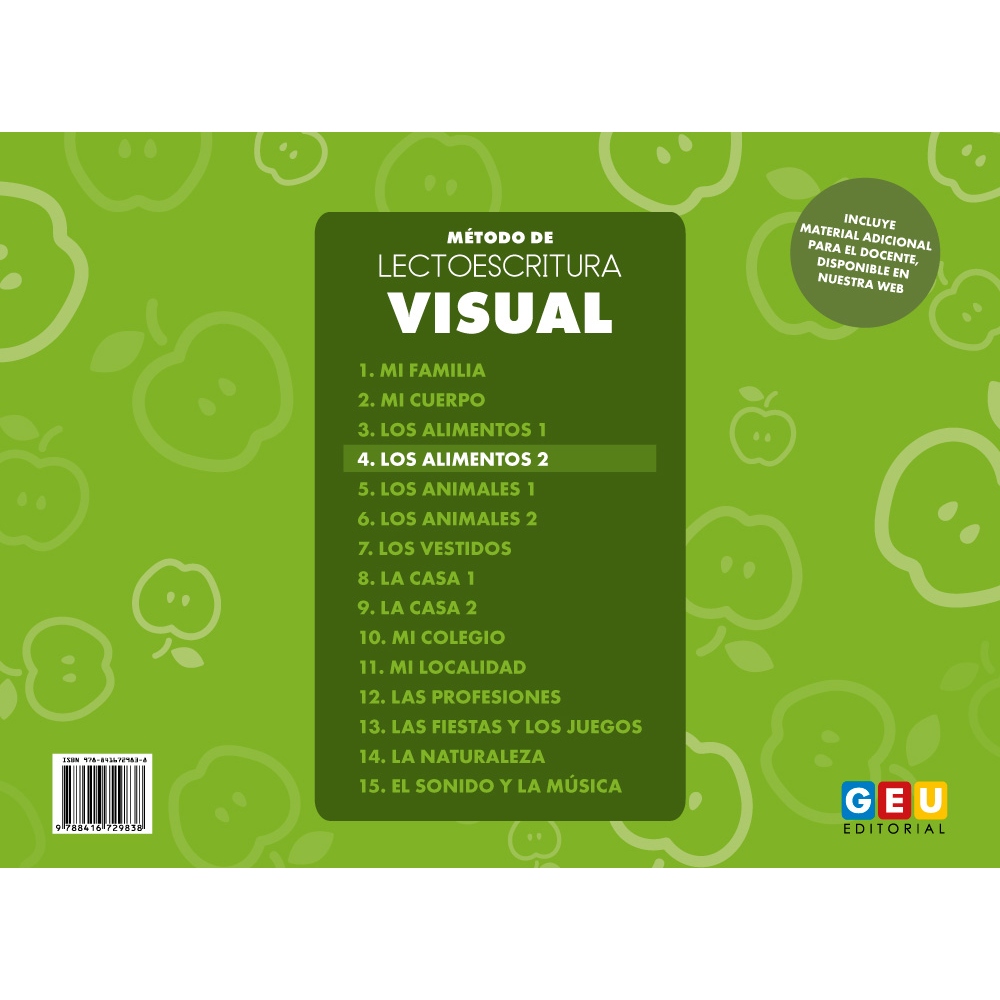 Método de lectoescritura visual 4: Los alimentos 2