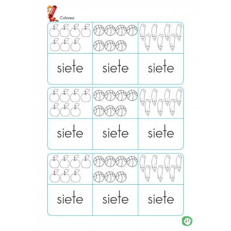 Aprendo y coloreo. Números del 1 al 9