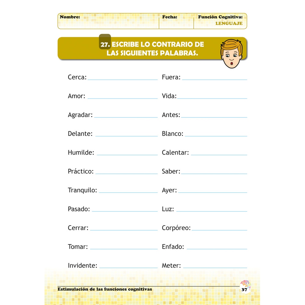 Estimulación de las funciones cognitivas. Nivel 1. Cuaderno 1: Lenguaje