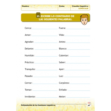 Estimulación de las funciones cognitivas. Nivel 1. Cuaderno 1: Lenguaje