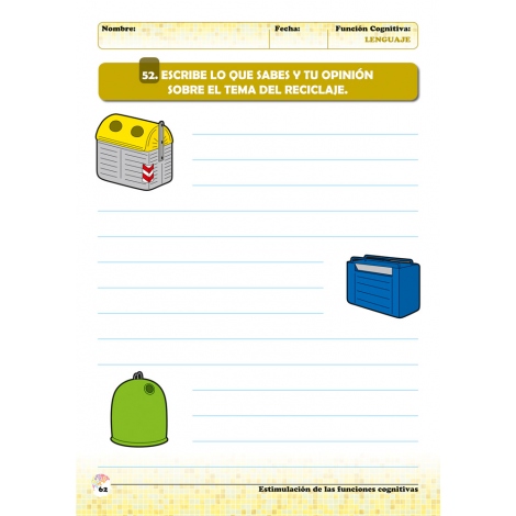 Estimulación de las funciones cognitivas. Nivel 1. Cuaderno 1: Lenguaje