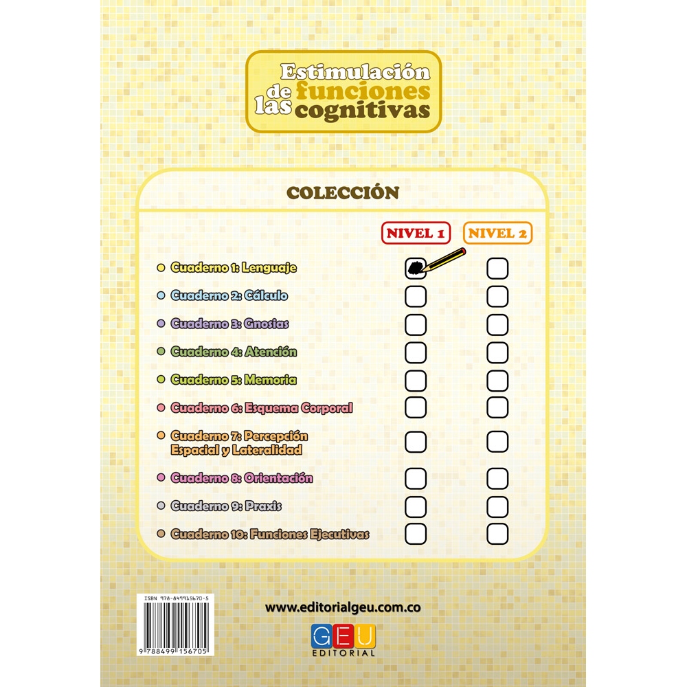 Estimulación de las funciones cognitivas. Nivel 1. Cuaderno 1: Lenguaje