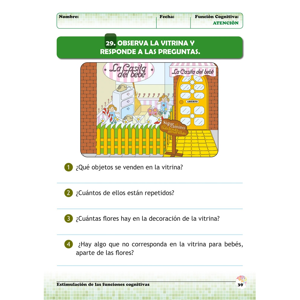 Estimulación de las funciones cognitivas. Nivel 1. Cuaderno 4: Atención