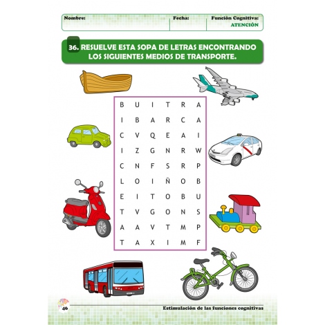 Estimulación de las funciones cognitivas. Nivel 1. Cuaderno 4: Atención