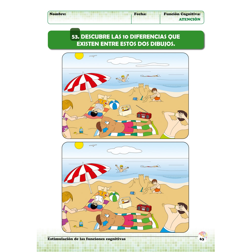 Estimulación de las funciones cognitivas. Nivel 1. Cuaderno 4: Atención