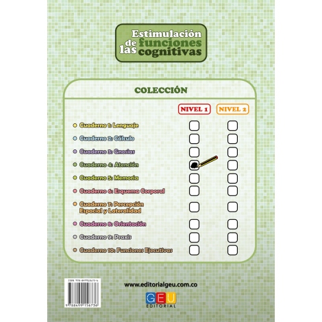 Estimulación de las funciones cognitivas. Nivel 1. Cuaderno 4: Atención